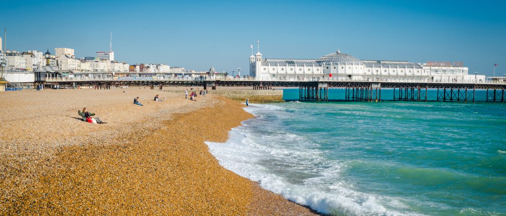 A pier and a beach by the sea